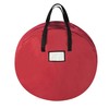 Hastings Home Wreath Storage Round Tote Bag with Handles for Holiday Artificial Garlands, Wreath, Red 604956NGP